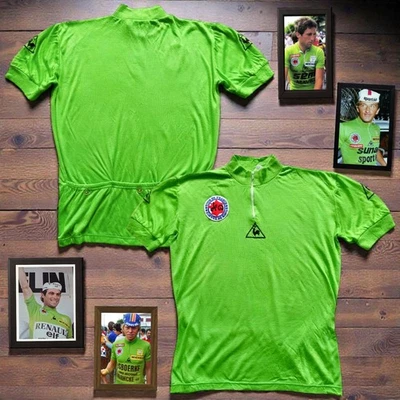 Camiseta deportiva verde Maillot Vert XL/2XL Le coq sportif Tour de Francia 1979-83 rara de colección Foto 1 de 4