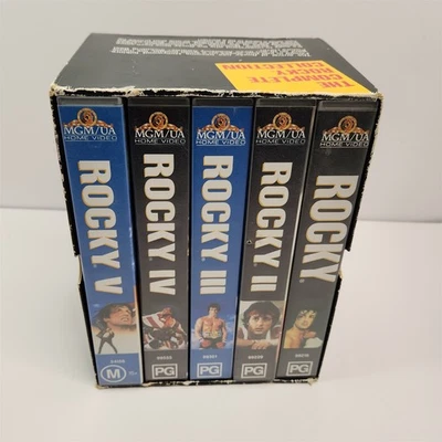 Rocky Trilogy Box Set 1,2,3,4 & 5 VHS Videos 1995 - Image 1 of 4