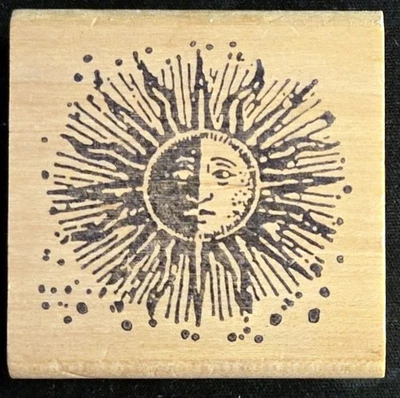 Sello Francisco Sello de Goma Sol con Rayos con Fondo de Cara Día y Noche Foto 1 de 2