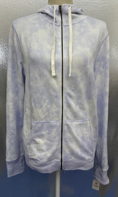 SO Lounge Life Sweatshirt Womens Sz XL Blue Tie Dye Full Zip Hoodie NWT - Image 1 of 4