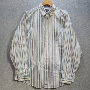 Nordstrom Mens Smartcare Wrinkle-Free Striped Shirt Size L Long Sleeve Button Up - Picture 1 of 9