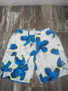 ARIZONA JEAN CO Men's Size LARGE Board Shorts Surf Swim Trunks Flower Surf - Picture 1 of 10