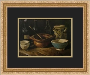 Vincent Van Gogh Still-Life with Eathware and Bottles Custom Framed Print - Picture 1 of 2