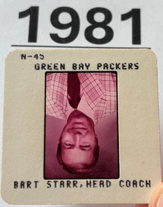 BART STARR 1981 NFL FOOTBALL TV MEDIA SLIDE GREEN BAY PACKERS - Picture 1 of 4