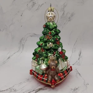 Valerie Parr Hill Vidrio Brillante Árbol de Navidad Adorno Oso Tren Regalos  - Imagen 1 de 18