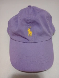 Polo Ralph Lauren Hat Men's One Size Lavender Yellow Logo Adjustable - Picture 1 of 8