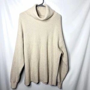 Women's Free People Beige Ribbed Oversized Cowl Neck Sweater S - Picture 1 of 5