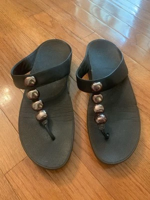 Sandalias de Tanga FitFlop Rola para Mujer Talla 11 Negras Informales Slides Chanclas Foto 1 de 4