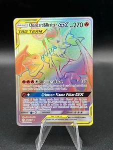 Charizard & Braixen GX (Secret) 251/236 Sm-Cosmic Eclipse Holo LP+ YO1 - Picture 1 of 3
