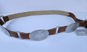 New Chicos Women's Concho Western Belt Brown with Silver tone size M - Picture 1 of 7
