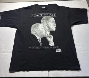 VTG African American Heroes Struggle Continues MLK Malcolm X T-Shirt XXXL - Picture 1 of 11