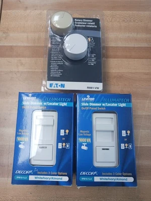 LOT OF 3 DIMMERS, 2 LED LOW VOLTAGE, 1 INCADESCENT 120V SEE PICS  LOT 3 — 第 1/4 张图片