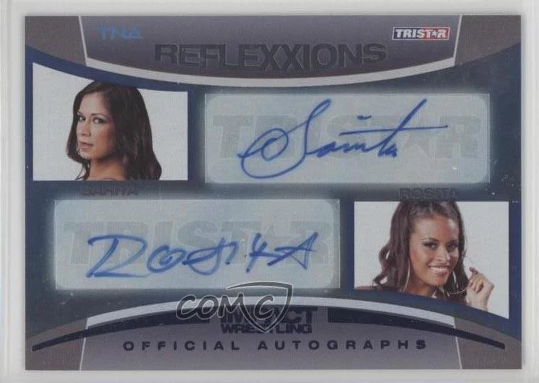 2012 TRISTAR TNA Impact Wrestling Reflexxions Dual Blue /99 Sarita Rosita Auto - Image 1 of 2