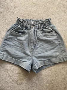 New Look Paperbag Denim Shorts Size 10 - Picture 1 of 3