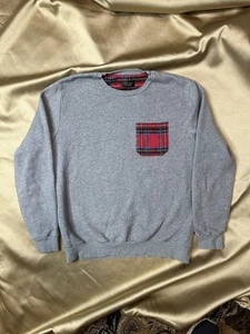 Zara Man Grau Sweatshirt Flanell Decke Akzent Langarm Shirt Preppy Landhaus - Bild 1 von 7