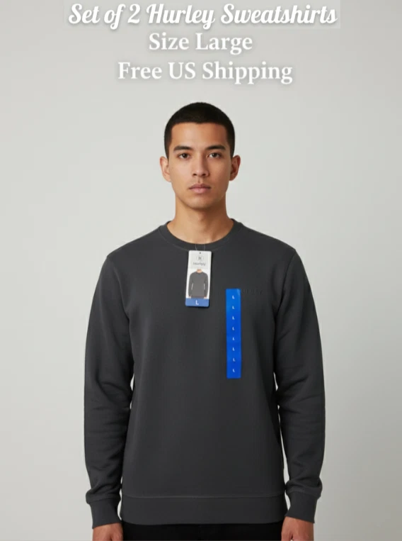 Hurley Men's Crewneck Sweatshirt Gray Size L