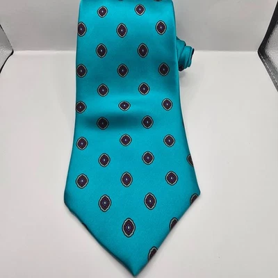Corbata/corbata Stafford para hombre patrón turquesa 100 % seda 58"x3 Foto 1 de 3