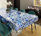 Rectangle Blue Agate Stone Dining Table Handmade Furniture Conference Hallway