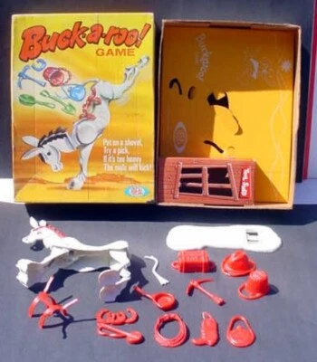 1970 IDEAL BUCK-A-ROO! HORSE MULE ACTION BOARD GAME WORKS - Image 1 of 4
