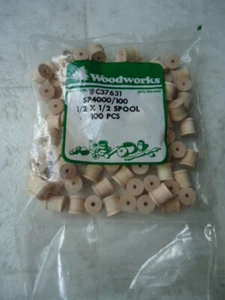 Woodworks 100 Pieces of ½” X ½” Wooden Spools SP4000 - Picture 1 of 3
