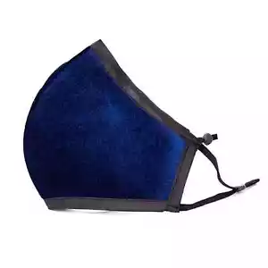 Adjustable Strap Fashion Face Mask- Blue Velvet - Picture 1 of 5