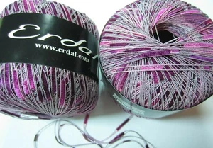 1-8 Ball ERDAL Solid LADDER YARN lot shinny PURPLE BURGUNDY Ribbon craft #5215 - Picture 1 of 2