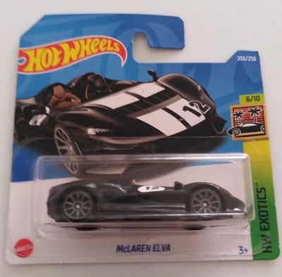 McLAREN ELVA Negro Hot Wheels 2022 Hw Exotics 6/10 HCT09-M521 Mattel New - Imagen 1 de 4