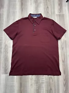 Brioni Red Polo T-Shirts Button Cotton/Silk Details Pocket Men Size XL - Picture 1 of 9