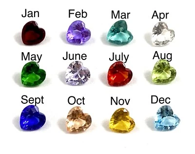 Birthstone Floater Faceted Crystal Heart Floating Charm 5mm Glass Locket Jewelry - Image 1 of 4