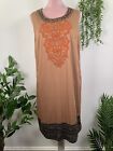 Monsoon Eliza NWT Embroidered Sequin Sleeveless Summer Shift Dress Size UK 12