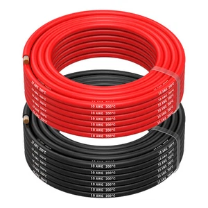 10 AWG Silicone Electronics Cable - 10 Gauge (5.26mm²) - 2 Cables Each 10m / 32.8ft - Picture 1 of 6