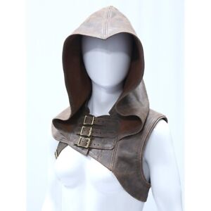 Medieval Shoulder Armor Cloak Leather Headsuit Renaissance Cosplay Costume