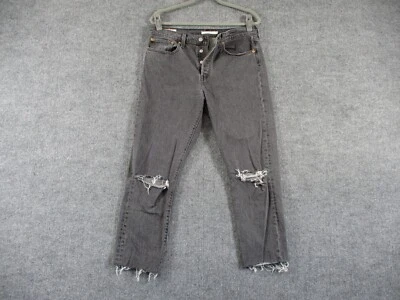 Levis Jeans Womens 30 Gray WEDGIE High Rise Button Fly Denim Raw Hem Fit 32x24 - Image 1 of 4
