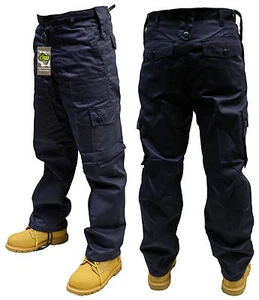 44" INCH NAVY BLUE ARMY MILITARY CARGO COMBAT SECURITY TROUSERS PANTS - Picture 1 of 3