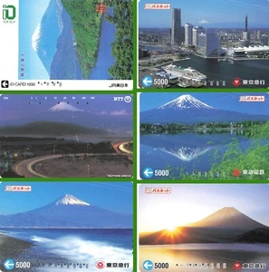 Mt. Tarjeta de boleto prepago de tren FUJI Passnet usada conjunto limitado 4 + NTT, tarjeta E/S - Imagen 1 de 13