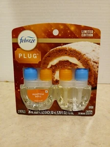 2 Febreze Plug in Air Freshener Odor Scented Oil Refill PUMPKIN ROLL Cinnamon - Picture 1 of 2