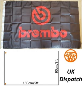 Brembo Flag Garage Banner 3x5 Mancave JDM Modified R34 Supra Civic EK R34 S14 UK - Picture 1 of 3