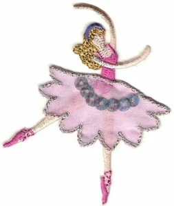1 7/8" x 2 7/8" Ballet Dance Prima Ballerina Embroidery Sequin Patch - Picture 1 of 1
