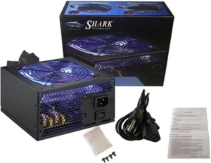 PC para juegos SHARK 1000W 80Plus ATX 12V doble PCIe silencioso 120 mm fuente de alimentación LED - Imagen 1 de 16