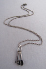 VINTAGE STERLING CHAIN LINK GRADUATING MEASURING SPOON CHARM PENDANT NECKLACE
