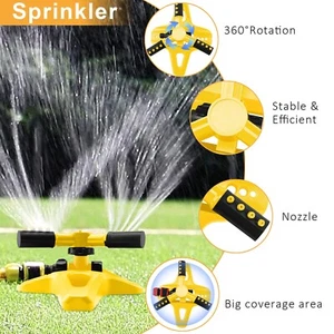 360° Rotation Auto Irrigation System Garden Lawn Sprinkler Patio Save Water USA - Picture 1 of 11