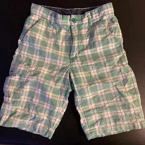Gap Kids Lime Green Board Shorts Swim Pool 12 Youth Plaid Sun Beach Fun Wet Surf - Picture 1 of 2