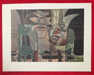 George Braque, interior 1942, litografía offset vintage 1945, firmada en placa - Imagen 1 de 9