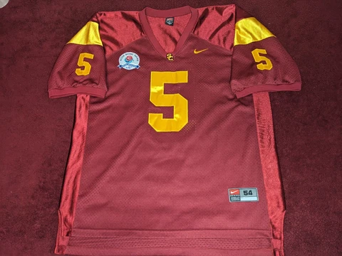 Vintage Nike USC Trojans Reggie Bush #5 NCAA Football Rose Bowl Jersey Size 54 Cover
