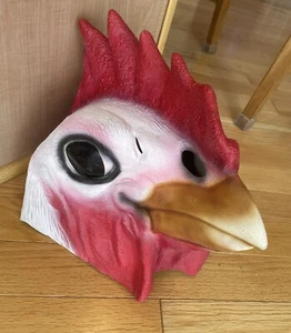 Halloween Costume Mask Realistic Latex Rubber Rooster Chicken Head Adult Size OS - Picture 1 of 6