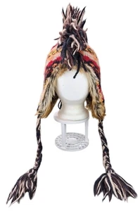 American Eagle Outfitters Mohawk Trapper Knit Hat Braid Tassels Wool Alpaca Warm - Picture 1 of 7