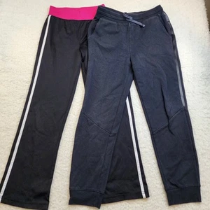 2pc LOT Girls Athletic Long Pants XL 14-16 Joggers Pockets Casual Sports Comfort - Picture 1 of 5