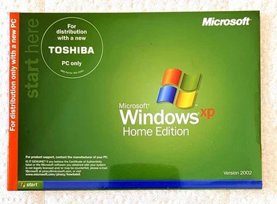 Microsoft Windows XP домашняя версия 2002 Toshiba переустановить компакт-диск w ключ. НОВЫЙ - SEAL.ED - Изображение 1 из 2