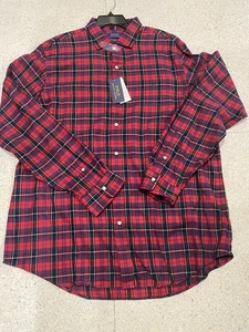 $ 138 NEU Polo Ralph Lauren Flanellhemd Herren 2XL klassisch geknöpft rot kariert - Bild 1 von 3
