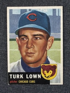 1953 TOPPS BASEBALL CARD #130 OMAR TURK LOWN CHICAGO CUBS  EX - Picture 1 of 2